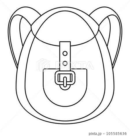 Camp backpack icon. Outline camp backpack vector icon for web design isolated on white background Camp backpack icon. Outline camp backpack vector icon for web design isolated on white background 105585636