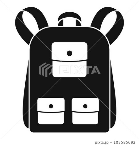 Traditional backpack icon. Simple illustration of traditional backpack vector icon for web design isolated on white background Traditional backpack icon. Simple illustration of traditional backpack vector icon for web design isolated on white background 105585692
