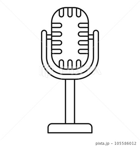 Studio microphone icon. Outline studio microphone vector icon for web design isolated on white background 105586012