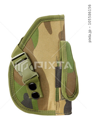 Military tactical holster isolated on white background. Military tactical holster isolated on white background. 105586156