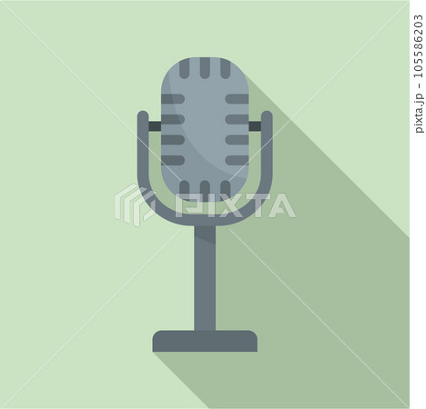 Studio microphone icon. Flat illustration of studio microphone vector icon for web design 105586203