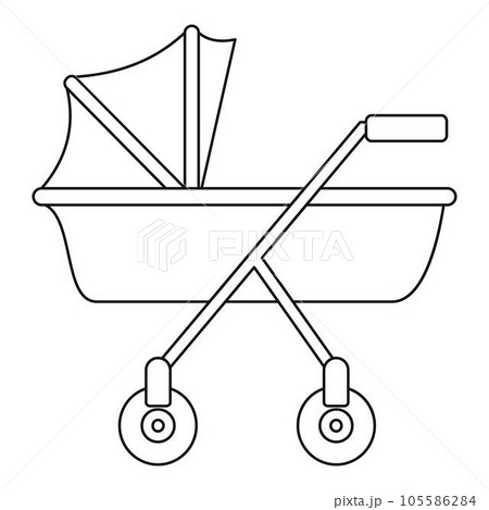New baby carriage icon. Outline new baby carriage vector icon for web design isolated on white background New baby carriage icon. Outline new baby carriage vector icon for web design isolated on white background 105586284