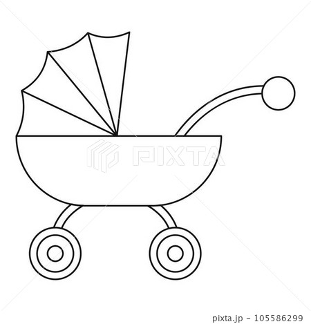 Baby carriage icon. Outline baby carriage vector icon for web design isolated on white background 105586299
