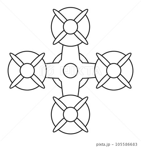 Military drone icon. Outline military drone vector icon for web design isolated on white background 105586683