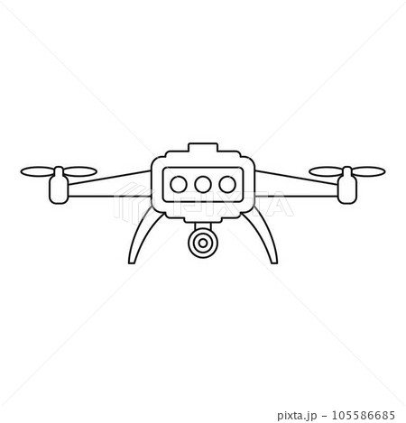 Smart drone icon. Outline smart drone vector icon for web design isolated on white background Smart drone icon. Outline smart drone vector icon for web design isolated on white background 105586685