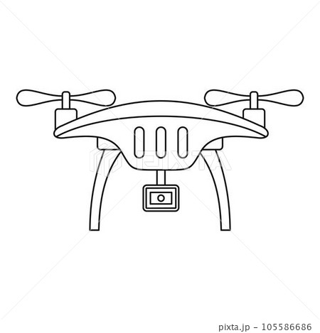 Action camera drone icon. Outline action camera drone vector icon for web design isolated on white background 105586686