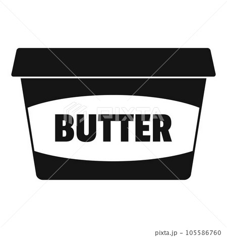 Butter plastic pack icon. Simple illustration of butter plastic pack vector icon for web design isolated on white background Butter plastic pack icon. Simple illustration of butter plastic pack vector icon for web design isolated on white background 105586760