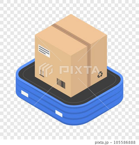Delivery box icon. Isometric of delivery box vector icon for on transparent background Delivery box icon. Isometric of delivery box vector icon for on transparent background 105586888