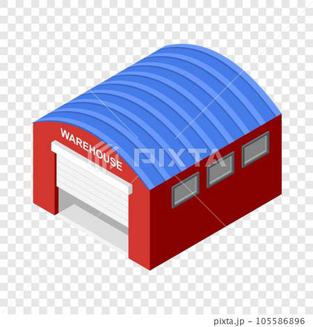 Warehouse icon. Isometric of warehouse vector icon for on transparent background Warehouse icon. Isometric of warehouse vector icon for on transparent background 105586896