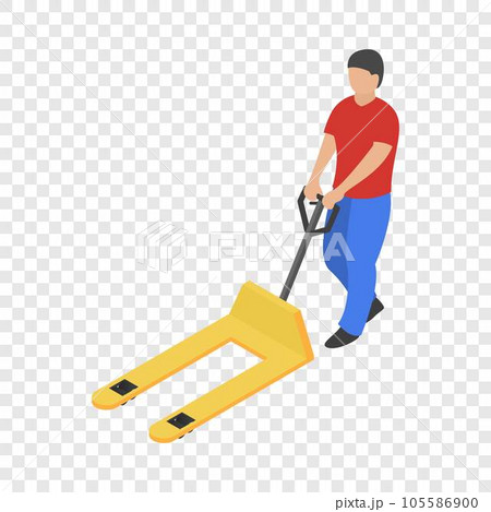 Pushcart icon. Isometric of pushcart vector icon for on transparent background 105586900