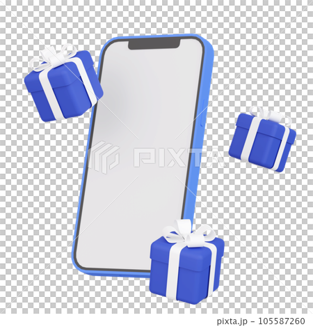 3DCG｜スマホとプレゼントボックス 105587260