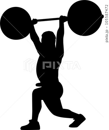 バーベルを上げる男性シルエット 105587472