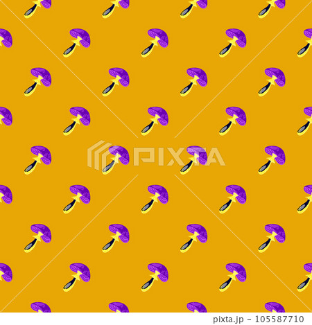 Seamless pattern with psychedelic mushrooms. Magical fly agaric wallpaper. 105587710