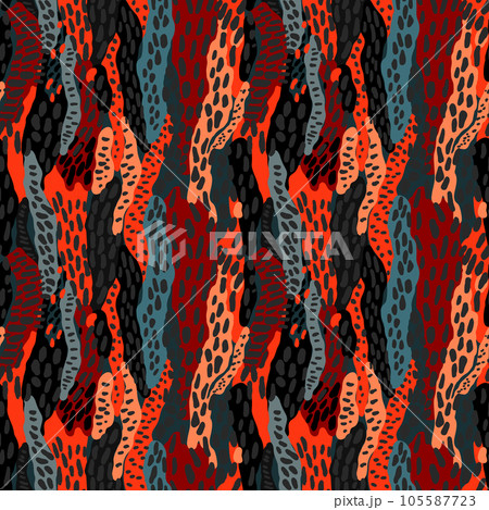 Creative funny textured leopard skin seamless pattern. Trendy animal fur wallpaper. Abstract camouflage background. Creative funny textured leopard skin seamless pattern. Trendy animal fur wallpaper. Abstract camouflage background. 105587723