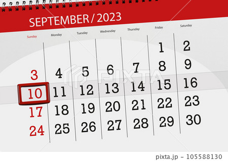 Calendar 2023, deadline, day, month, page, organizer, date, September, sunday, number 10 105588130