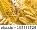 uncooked italian pasta spaghetti on a white background 105588526