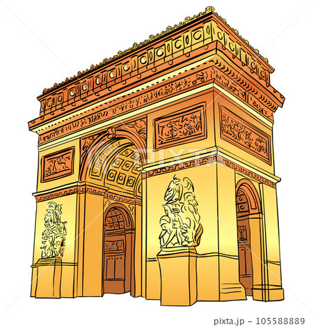 Vector Arch of Triumph in Paris 105588889
