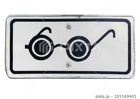 Blind pedestrians supplemental square road sign isolated on white. Blind pedestrians supplemental square road sign isolated on white. 105589405