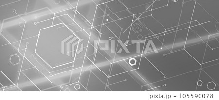 Abstract hexagon background. Technology poligonal design. Digital futuristic minimalism 105590078