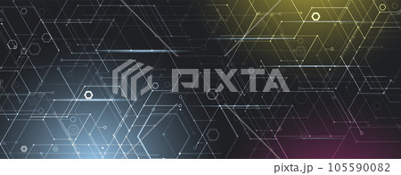 Abstract hexagon background. Technology poligonal design. Digital futuristic minimalism 105590082