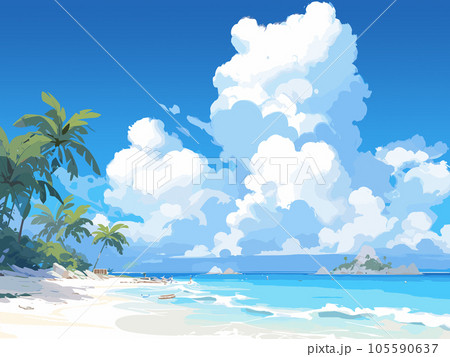 夏の海と青空 105590637