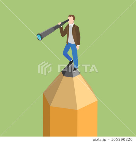 3D Isometric Flat Vector Conceptual Illustration of Content Creator 105590820