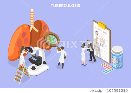 3D Isometric Flat Vector Conceptual Illustration of Tuberculosis 105591050