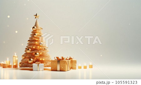 Beautiful decorated christmas tree 105591323