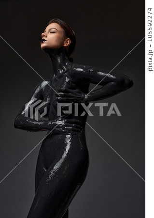 Ink the hole body of a woman with sadness and suffering Ink the hole body of a woman with sadness and suffering 105592274