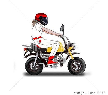 バイクに乗る女性 バイクに乗る女性 105593046