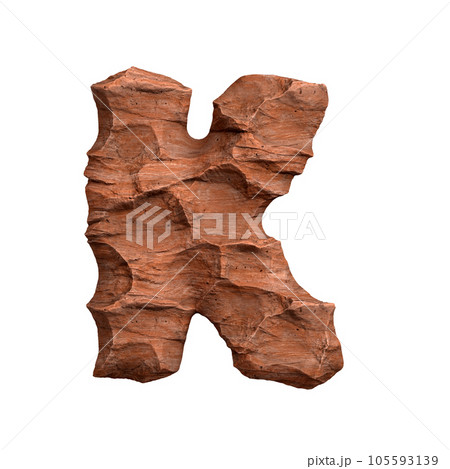 Desert sandstone letter K - Capital 3d red rock font - suitable for Arizona, geology or desert related subjects Desert sandstone letter K - Capital 3d red rock font - suitable for Arizona, geology or desert related subjects 105593139