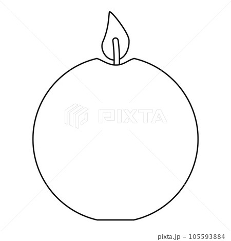 Minimalist round geometric shape candle, doodle style flat vector outline for kids coloring book Minimalist round geometric shape candle, doodle style flat vector outline for kids coloring book 105593884