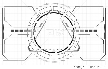 HUD sci-fi interface screen monochrome view design virtual reality futuristic technology display vector 105594296