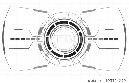 HUD sci-fi interface screen monochrome view design virtual reality futuristic technology display vector 105594299