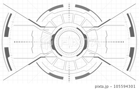 HUD sci-fi interface screen monochrome view design virtual reality futuristic technology display vector 105594301