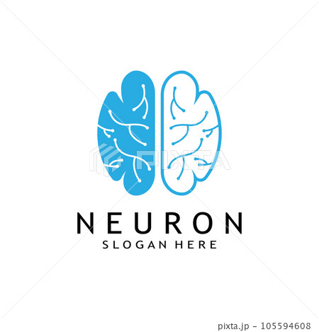 nerve cell logo or neuron logo with vector template 105594608