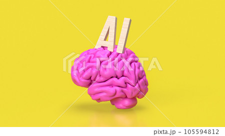 The Brain and AI text for technology concept 3d rendering 105594812