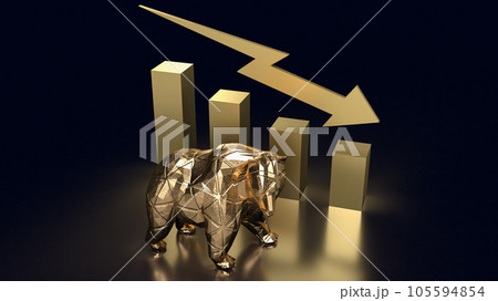 The Bear and Business chart 3d rendering 105594854