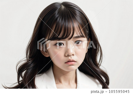 虐待され悲しい顔をした少女 AI generated 105595045