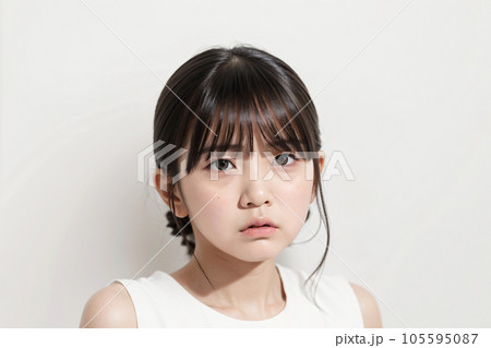 虐待され悲しい顔をした少女 AI generated 105595087