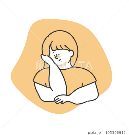 体調不良に悩む女性 イラスト 体調不良に悩む女性 イラスト 105596912