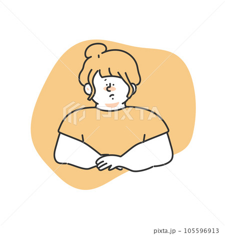 体調不良に悩む女性 イラスト 体調不良に悩む女性 イラスト 105596913