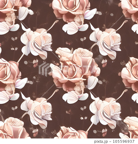Flower draw seamless random pattern. floral...のイラスト素材 [105596937] - PIXTA