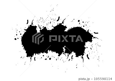 Watercolor black splash blood spatter spot liquid drop vector on white background 105598114