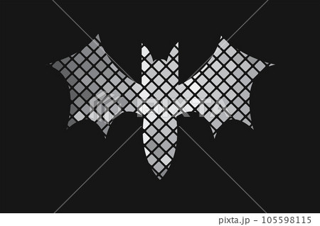 Horror zombie and Halloween neon glowing bats collections on dark background 105598115