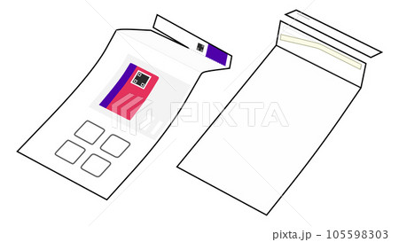 2次元コード、テープ、控え付きのmini封筒 105598303