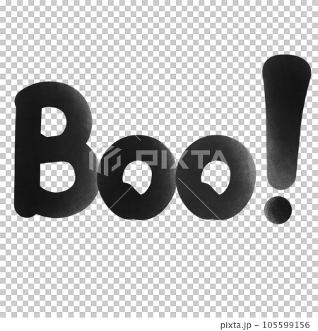 black white letter isolated on white background boo on Halloween days black white letter isolated on white background boo on Halloween days 105599156