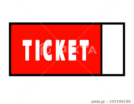シンプルなチケットの　右に縦線　赤 105599190