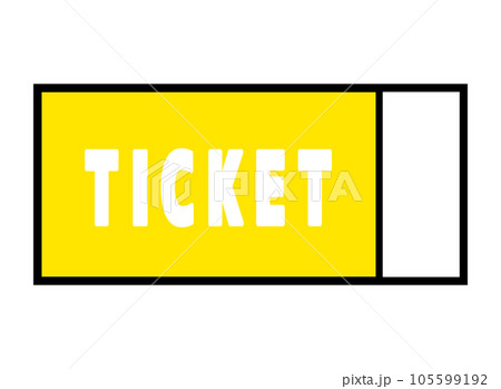 シンプルなチケットの 右に縦線 黄色 シンプルなチケットの 右に縦線 黄色 105599192