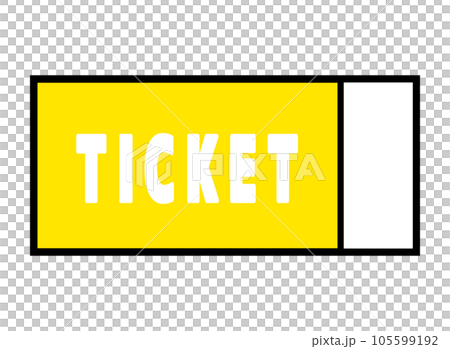 シンプルなチケットの 右に縦線 黄色 シンプルなチケットの 右に縦線 黄色 105599192